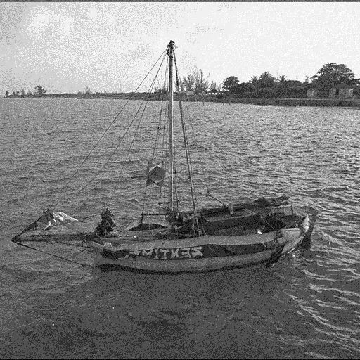 Three-bit boat image with dithering