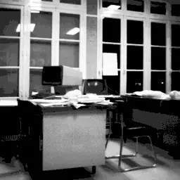 Office image after global histogram equalization