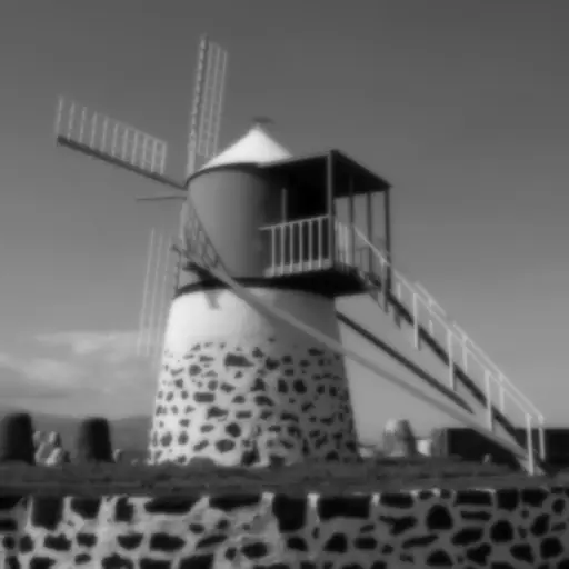 Windmill image sharpened with unsharp amount one