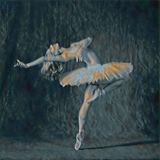 VGG-19-BN style-transfer output optimized with AdaGrad.